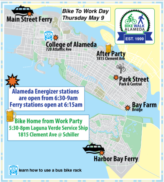 e-station map with title and bus – Bike Walk Alameda