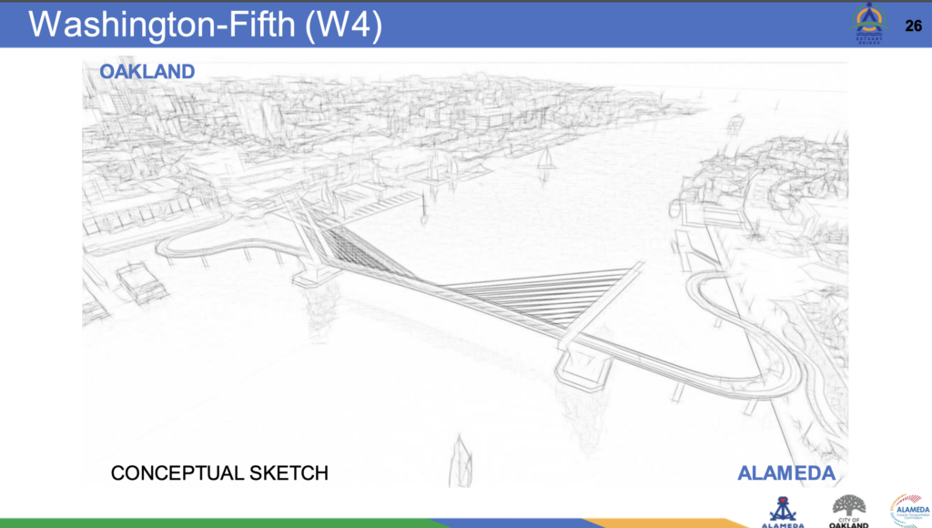 Oakland-Alameda Estuary Bridge W4 Alignment conceptual sketch