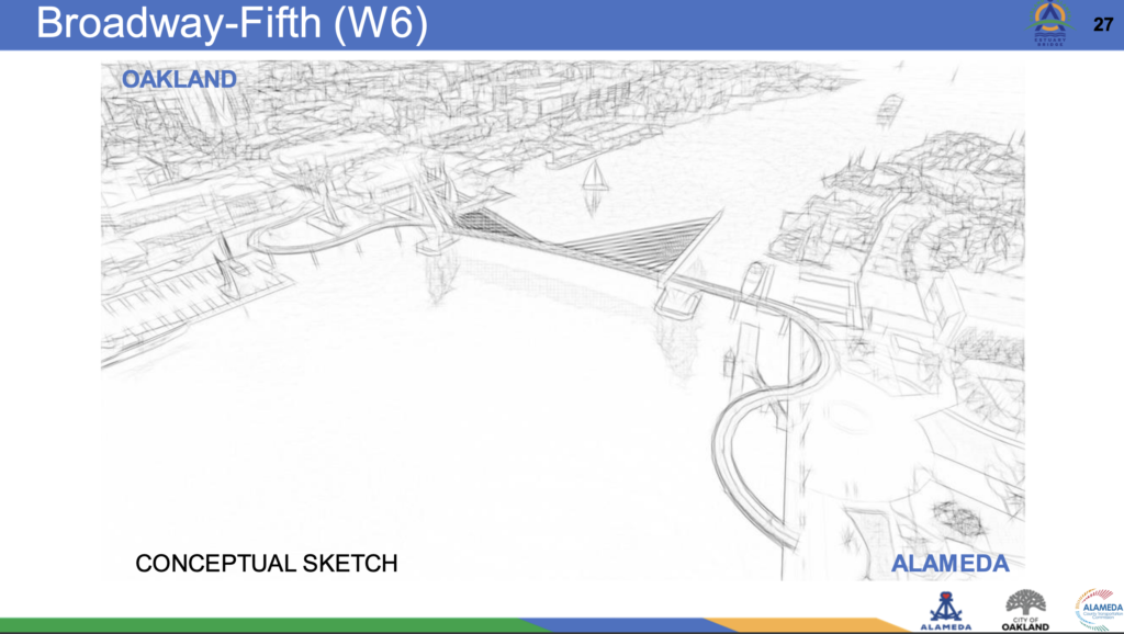 Oakland-Alameda Estuary Bridge W6 Alignment conceptual sketch