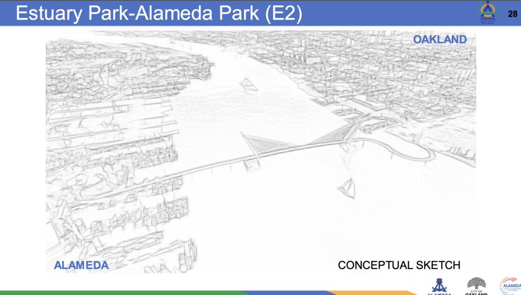 Oakland-Alameda Estuary Bridge E2 Alignment conceptual sketch
